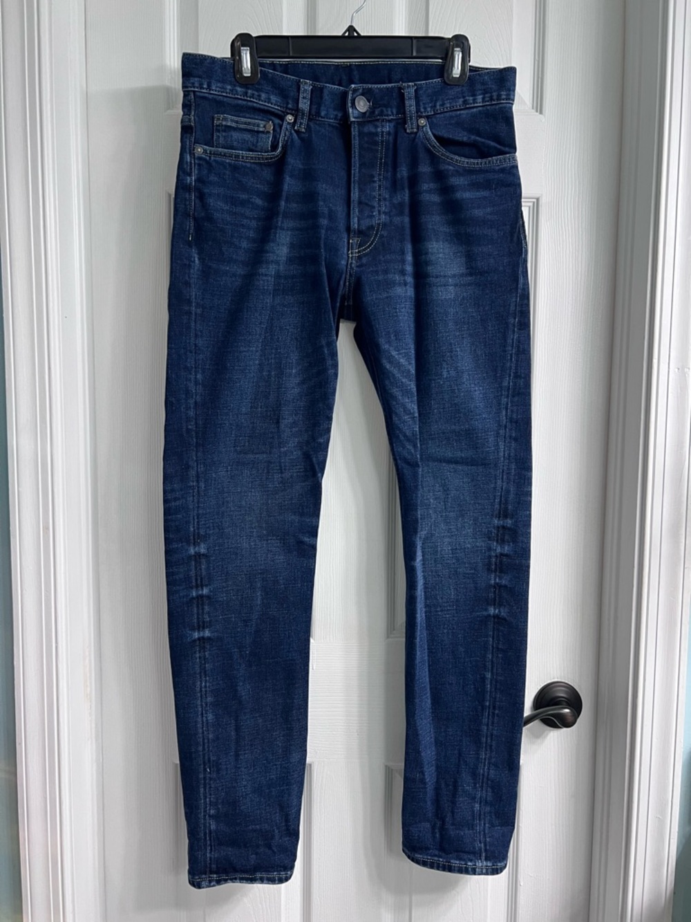 H&M Men's Slim Jeans in Dark Blue Wash